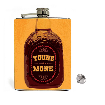 Designer Hip Flask - Nutcase - Free Funnel Along - Young Monk