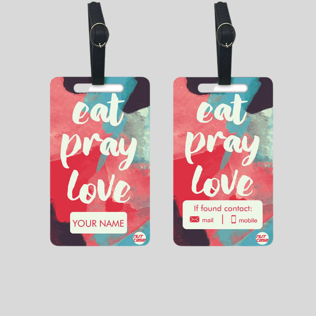 Custom Luggage Tags Add Name Ideal for Travel Set of 2 - Eat Pray Love