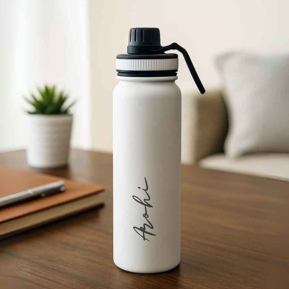 Nutcase Personalised Water Bottle 800ml Double Insulated Bottles with Name - Keeps Water Hot/Cold for Hours