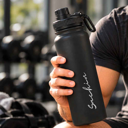 Nutcase Personalised Water Bottle 800ml Double Insulated Bottles with Name - Keeps Water Hot/Cold for Hours