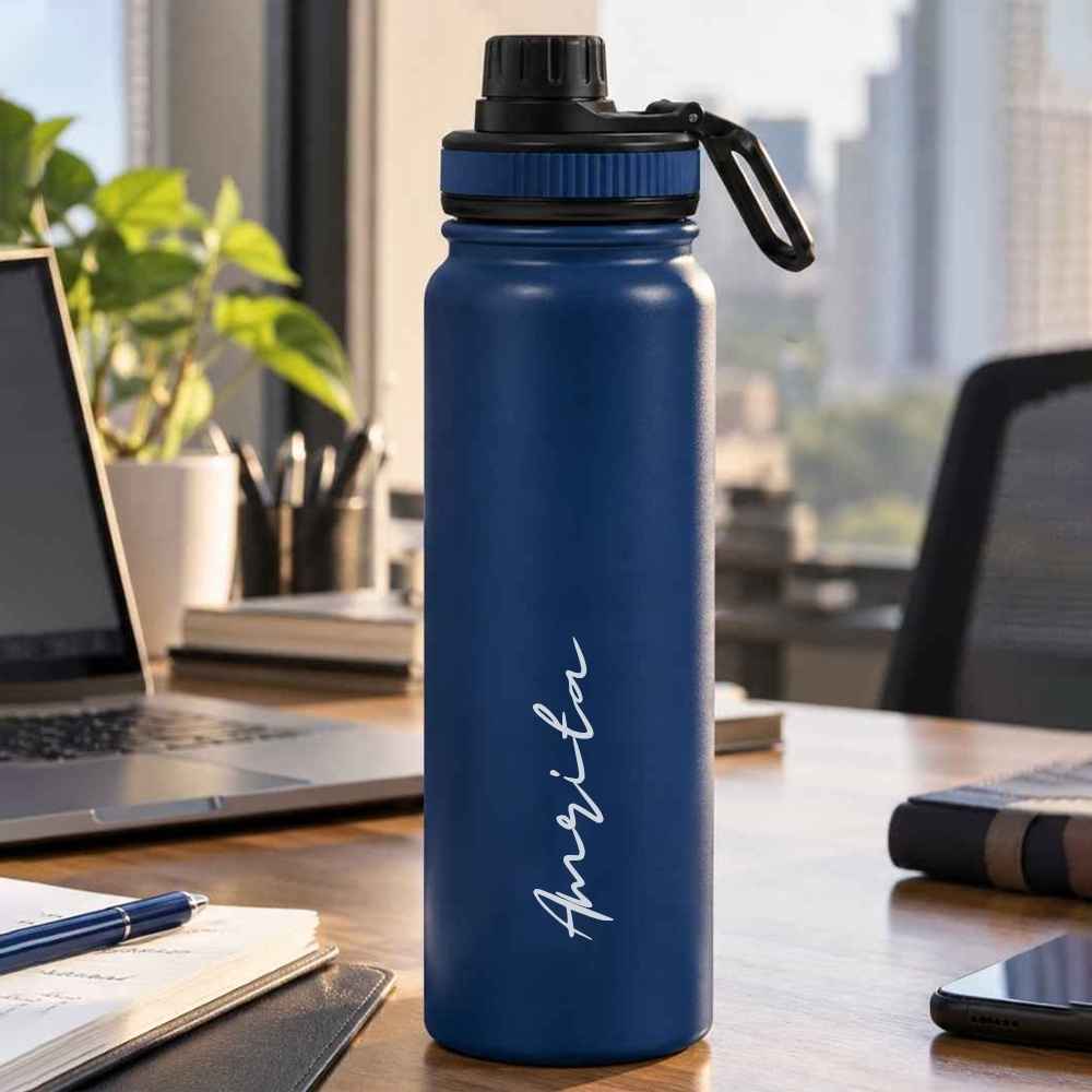 Nutcase Custom Bottle 800ml Double Insulated Water Bottle with Name - Keeps Water Hot/Cold for Hours