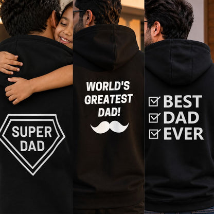 Hoodie for Dad Custom Designer Black Hoodies-Father's Day Gift