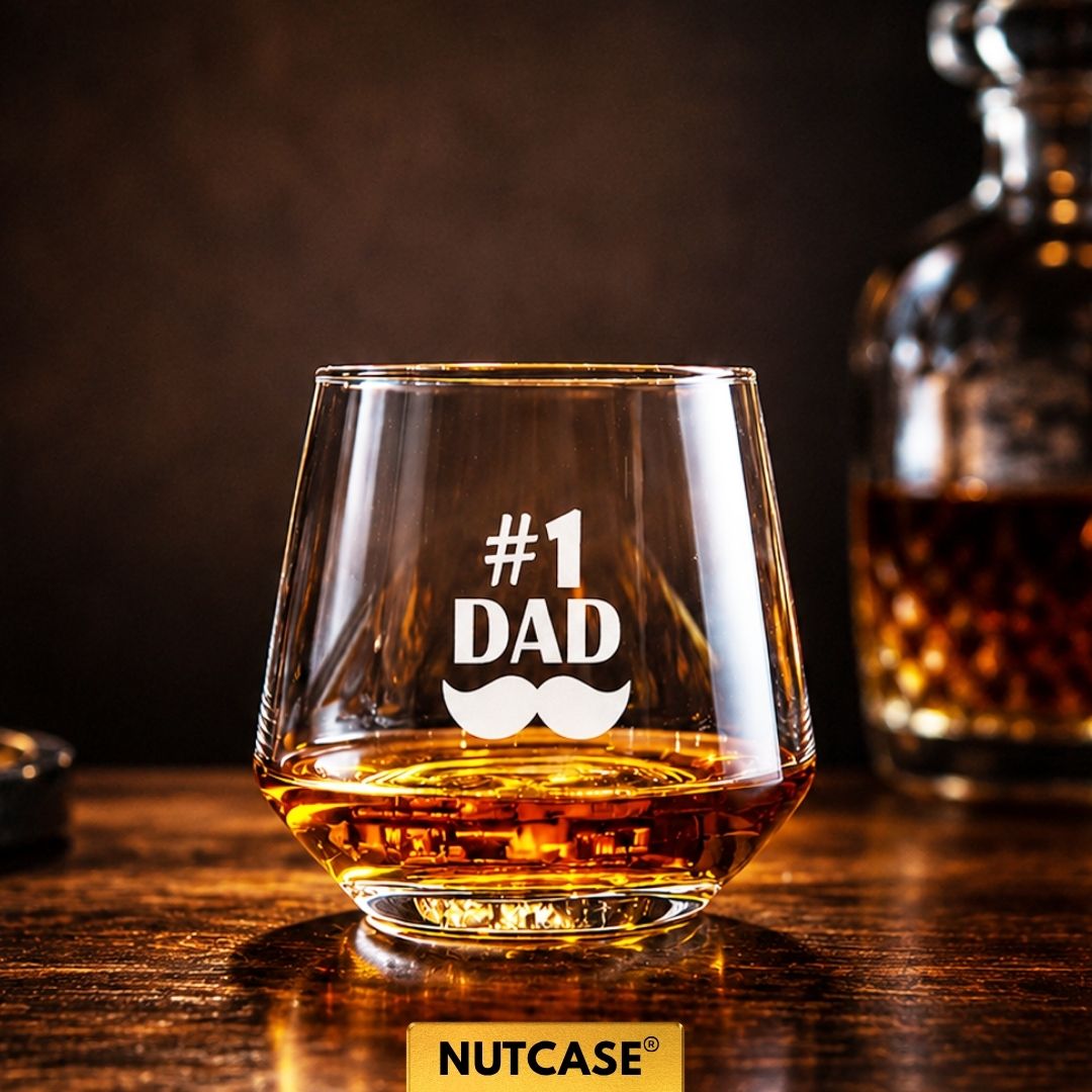 Personalized Father’s Day Gift Whiskey Glass Set – Custom Engraved Luxury Crystal Tumblers