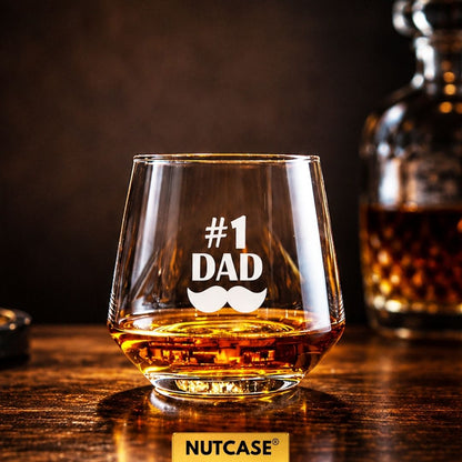 Personalized Father’s Day Gift Whiskey Glass Set – Custom Engraved Luxury Crystal Tumblers