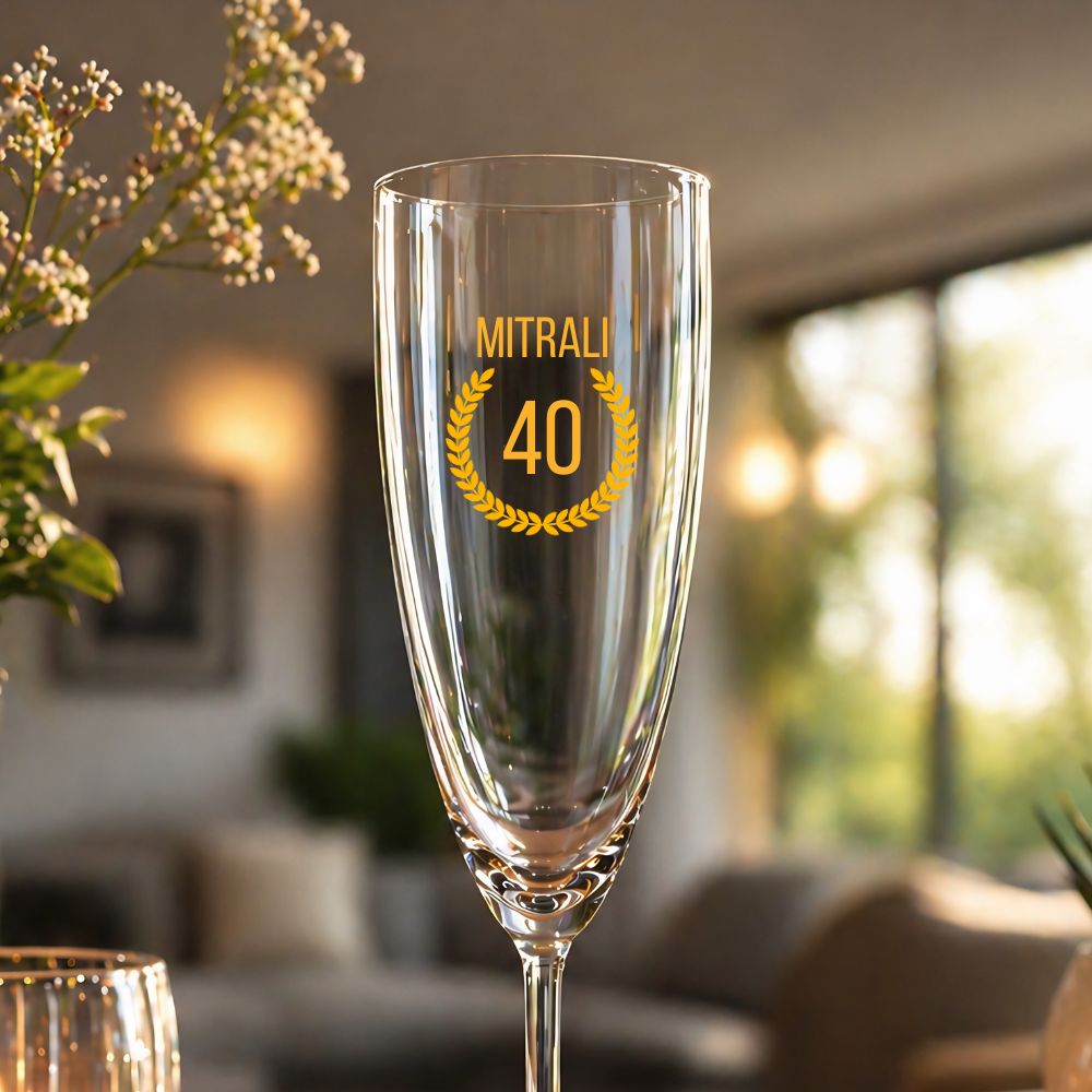 Custom Champagne Glass 40th Birthday Ideas For Women- Add Any Number