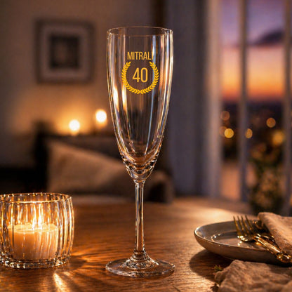 Custom Champagne Glass 40th Birthday Ideas For Women- Add Any Number