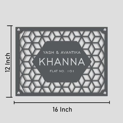 Premium Name Plate for Home Stainless Steel Nameplate Exquisitely Finished Laser Cut-Hex World