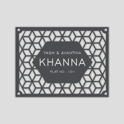 Premium Name Plate for Home Stainless Steel Nameplate Exquisitely Finished Laser Cut-Hex World