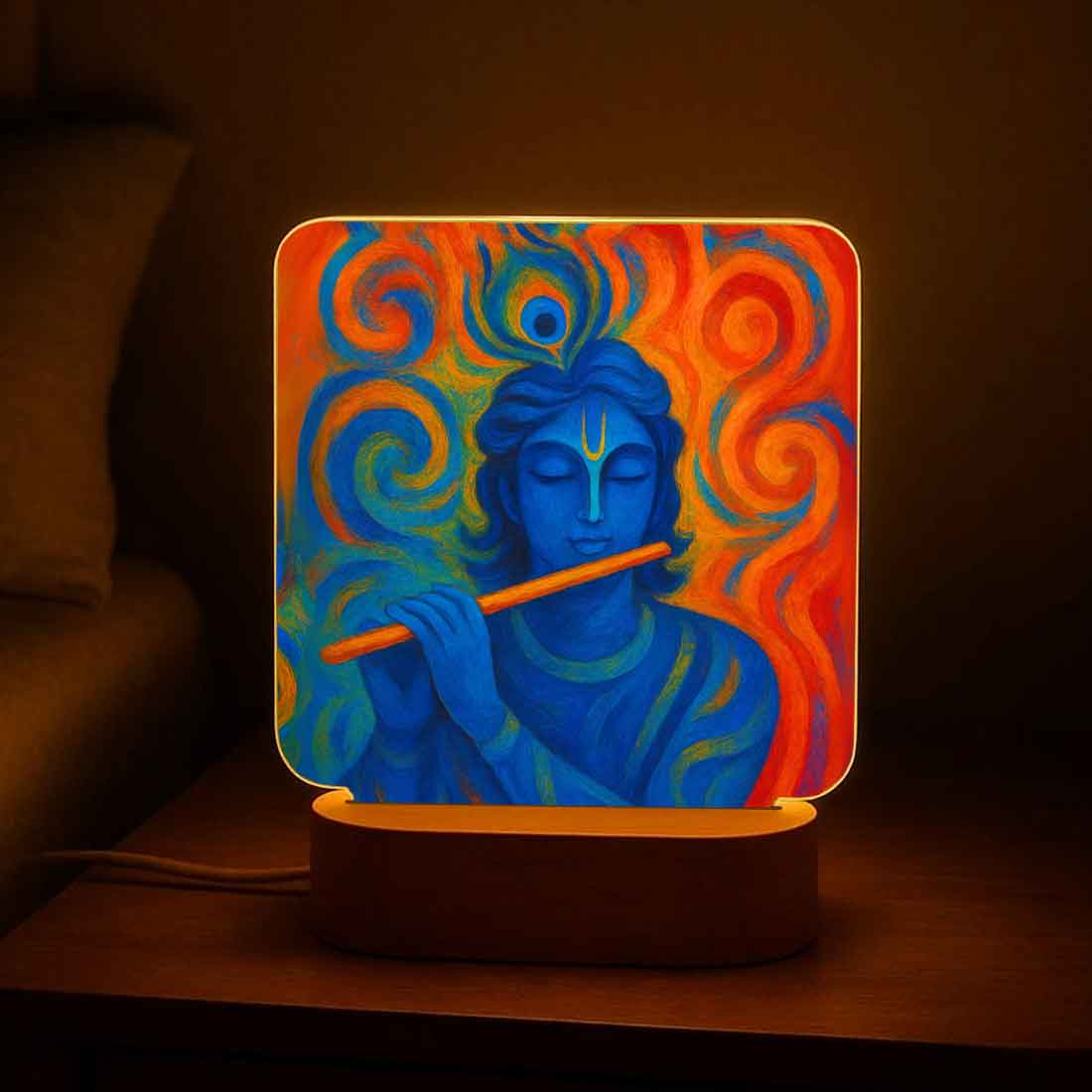Krishna Lamp with LED Light – Divine Glow for Home Temple & Spiritual Decor