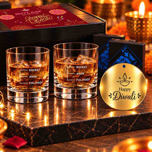 Peg Measurement Glasses – Diwali Card Party Gift with Premium Playing Cards
