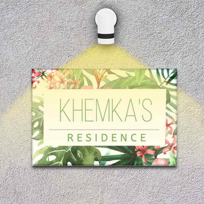 Beautiful Custom Door Name Plate - Tropical Paradise