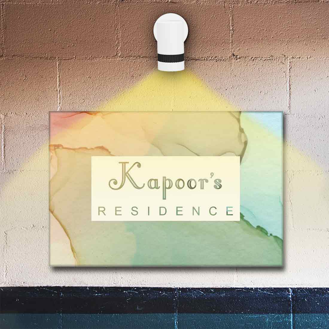 Beautiful Personalized Door Name Plate -Sepia Watercolors