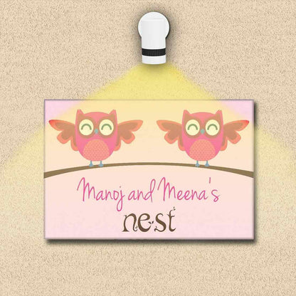 Customised Wall Name Plate Design Name Board - Cute Birds