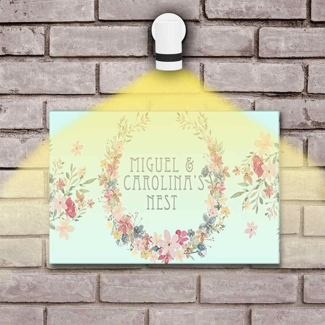 New Personalized Home Name Plate - Floral Ring