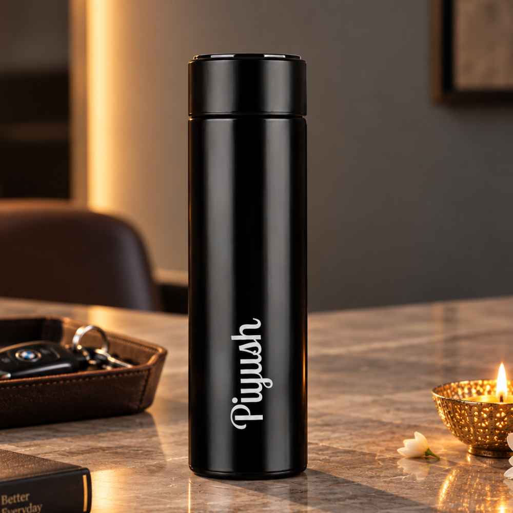 Personalized Diwali Gift Set Temperature Display Coffee Tumbler & Thermos Flask (500ml)