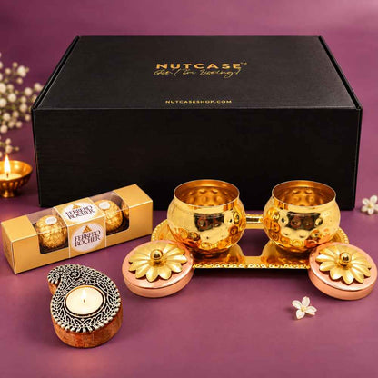 Nutcase Diwali Gift Set with Copper-Finished Jars and Premium Gifts Options