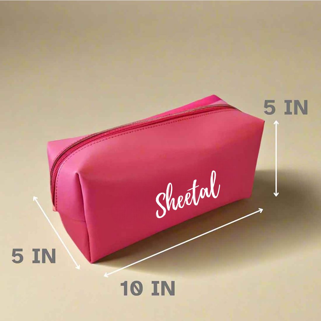 Mother’s Day Gift Box – Travel Combo Set for Mom (Passport Cover, Luggage Tag & Toiletry Bag in Pink PU Leather) - Name