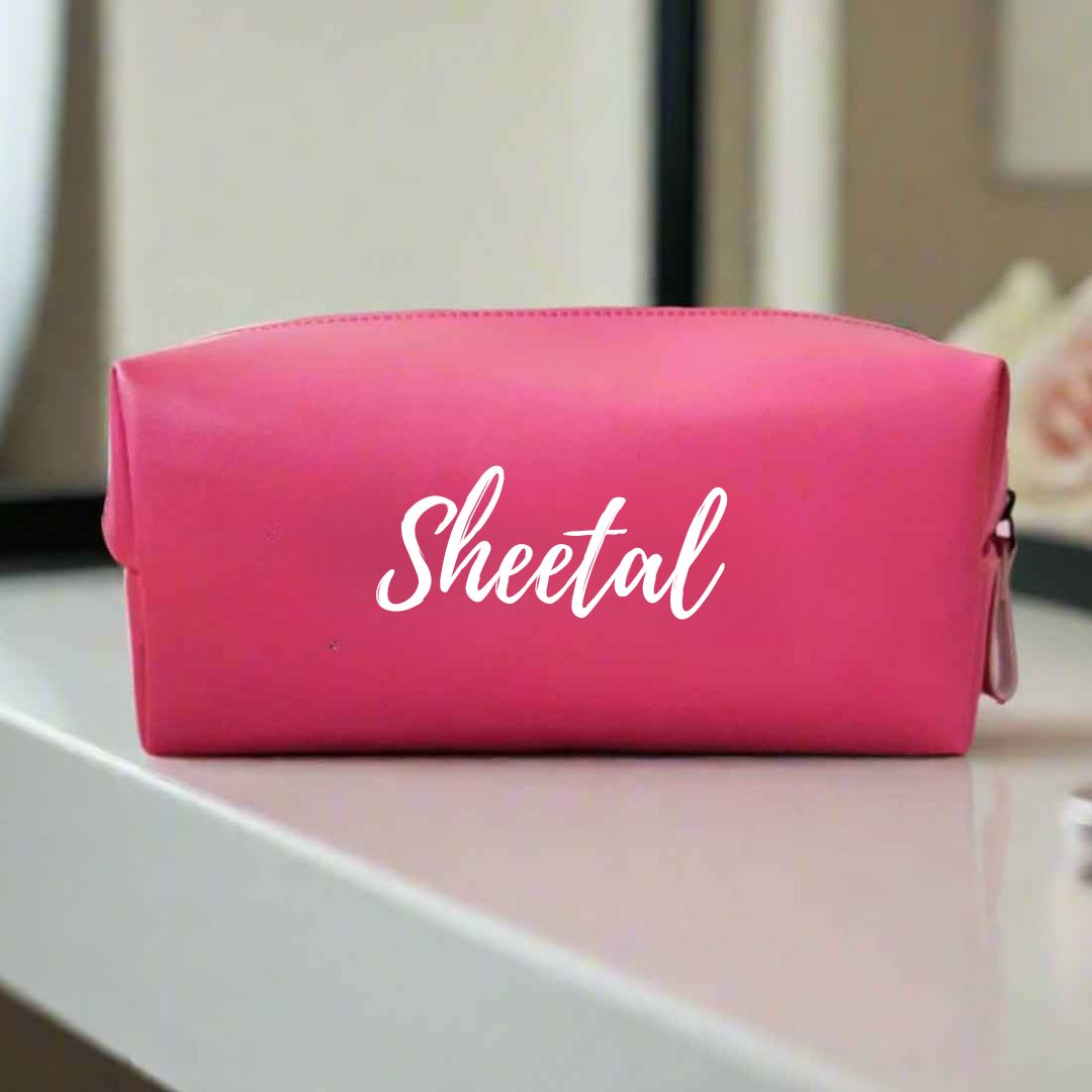 Mother’s Day Gift Box – Travel Combo Set for Mom (Passport Cover, Luggage Tag & Toiletry Bag in Pink PU Leather) - Name