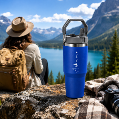 Nutcase Custom Tumblers with Straw and Handle 900ml - Double Wall Vacuum Sipper Bottle