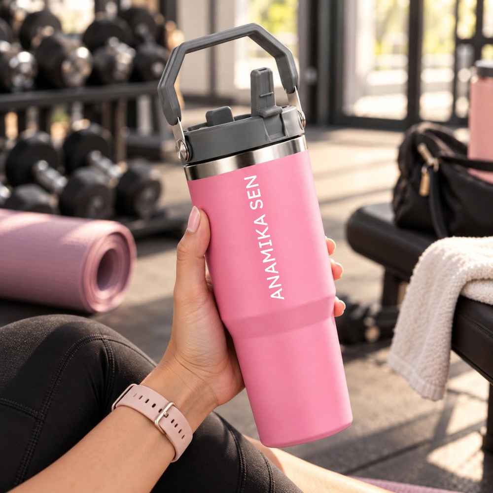 Nutcase Personalized Tumbler with Straw 900ml - BPA-free Double Insulated Sipper Bottle