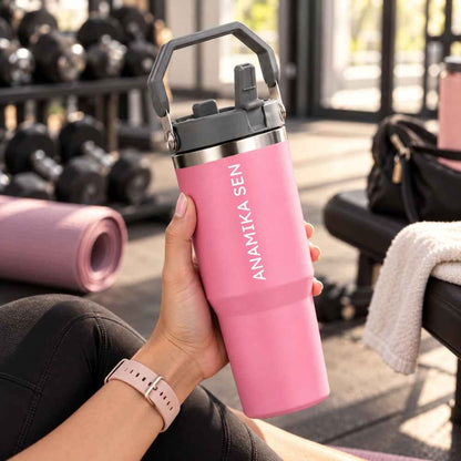 Nutcase Personalized Tumbler with Straw 900ml - BPA-free Double Insulated Sipper Bottle