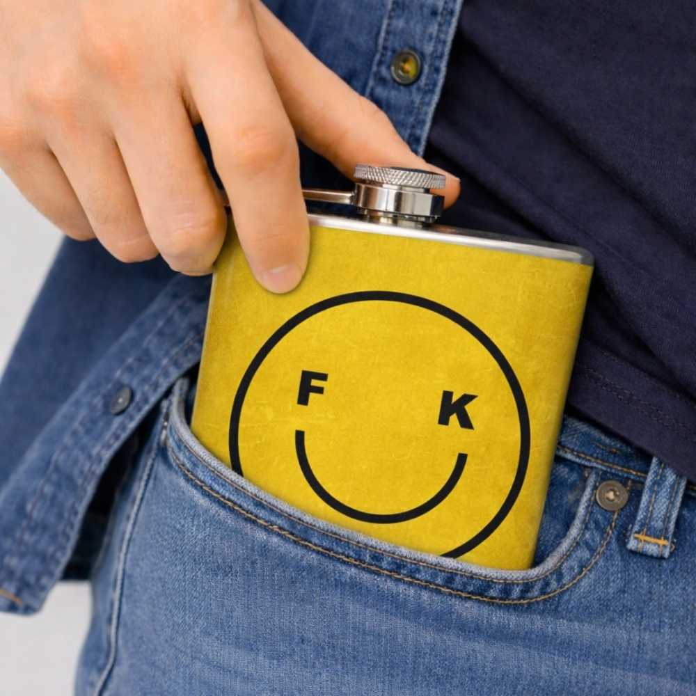 Hip Flask - Smile On face