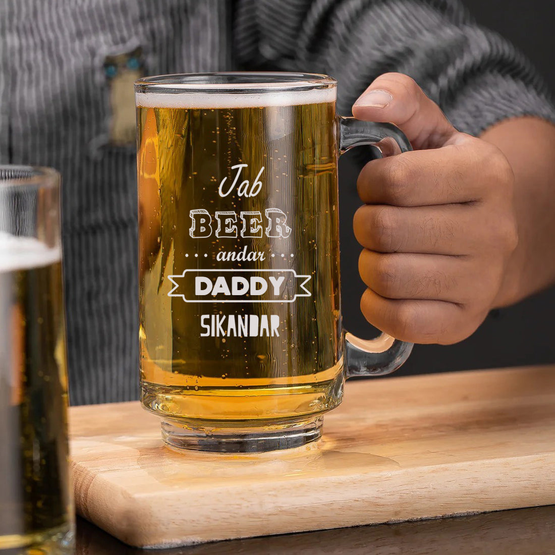 Premium Beer Mug for Dad – Engraved Beer Glass Gift for Father’s Day
