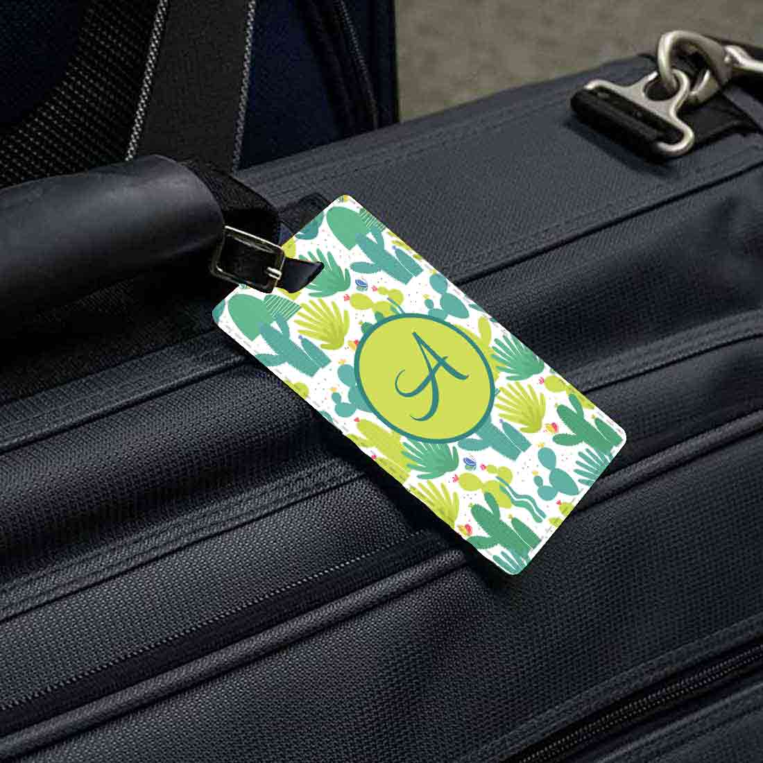 Custom Monogrammed Luggage Tags for Travel Set of 2 - Cactus