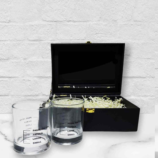 Gift Set for Men Husband Boyfriend with 2 Whiskey Glasses (Pagal Hai Kya)