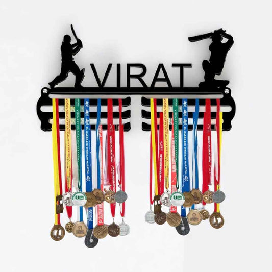 Personalised Medal Holder to Showcase Your Hard-Earned Medals Stylish Black Acrylic Metal Hanger With your Name