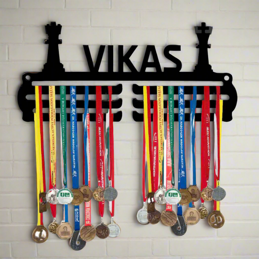 Personalized Wall-Mounted Medal Hanging Stand - Chess Medal Organizer