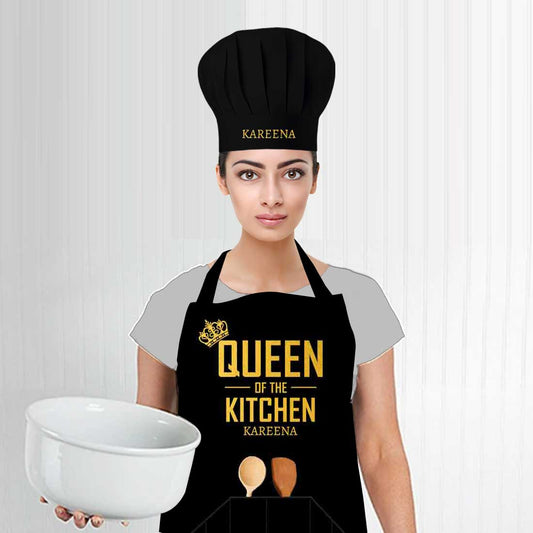 Custom Cooking Apron for Women With Name - Queen