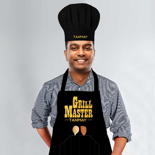 Personalized Chef Apron With Name for Baking Cooking - Grill Master