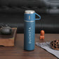 Personalised Travel Mug Thermos With 2 Cups Gift Box Set - Add Name - SET OF 2