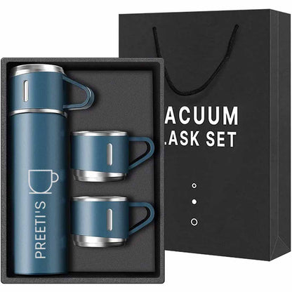 Personalised Thermos Cup Set Travel Coffee Tea Mug Flask Gift Box With Name