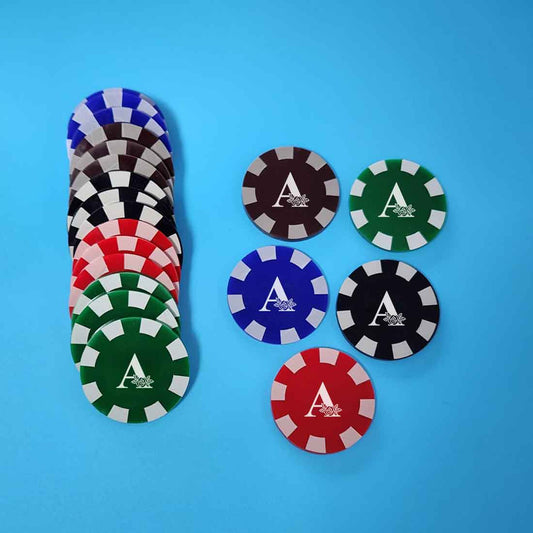 Personalized Gambling Chips Set with Monogram Initial