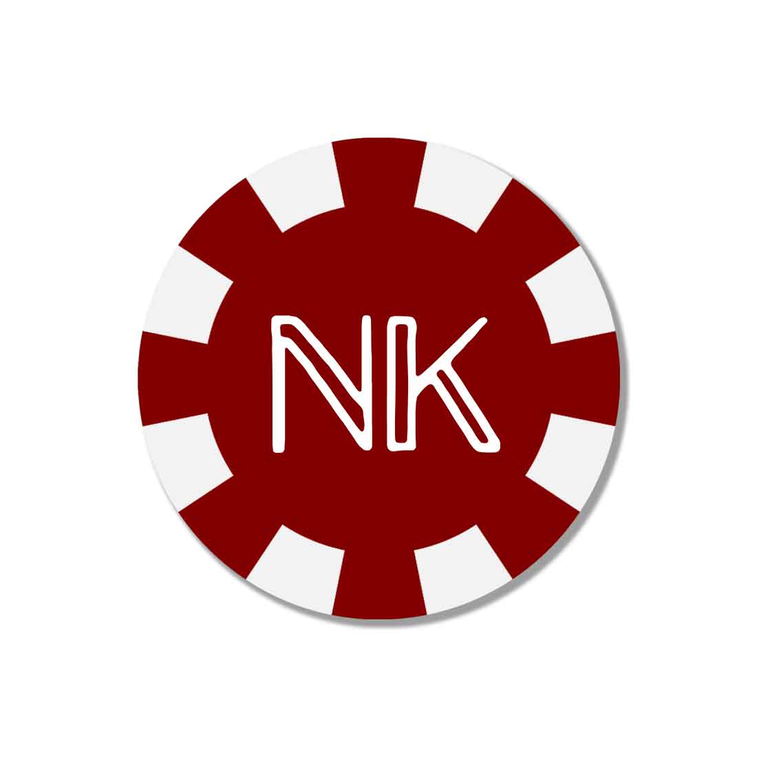 Custom Chips for Poker Engraved Initial on Casino Coin Nutcase