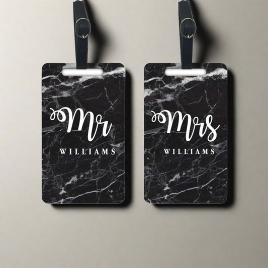 Luggage Nametag for Couple - Mr. & Mrs. Luggage Tags - Set of 2