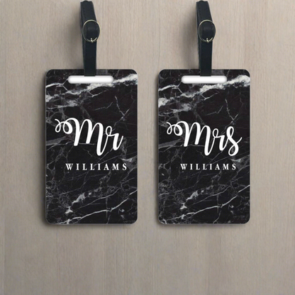 Luggage Nametag for Couple - Mr. & Mrs. Luggage Tags - Set of 2