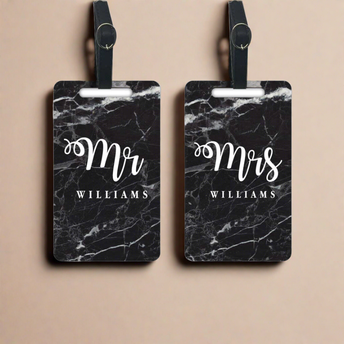 Luggage Nametag for Couple - Mr. & Mrs. Luggage Tags - Set of 2