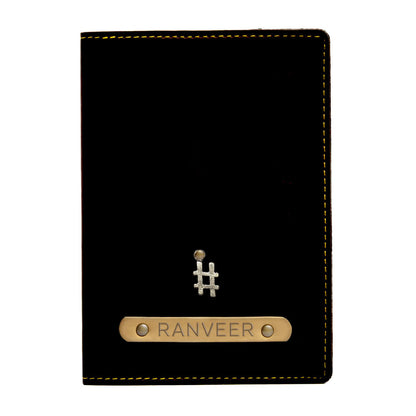 Customized Passport Wallet PU Leather with Name & Charm - Hashtag