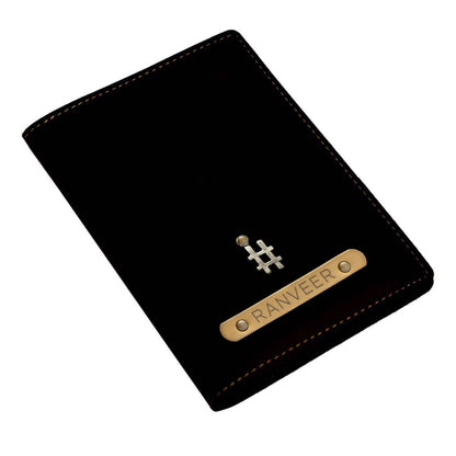 Customized Passport Wallet PU Leather with Name & Charm - Hashtag