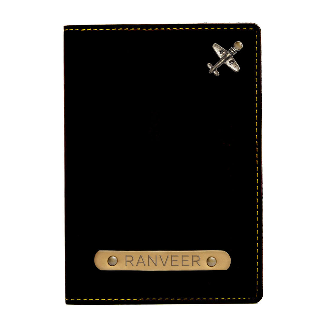 Personalized Passport Holder with Name and Charms - Airplane