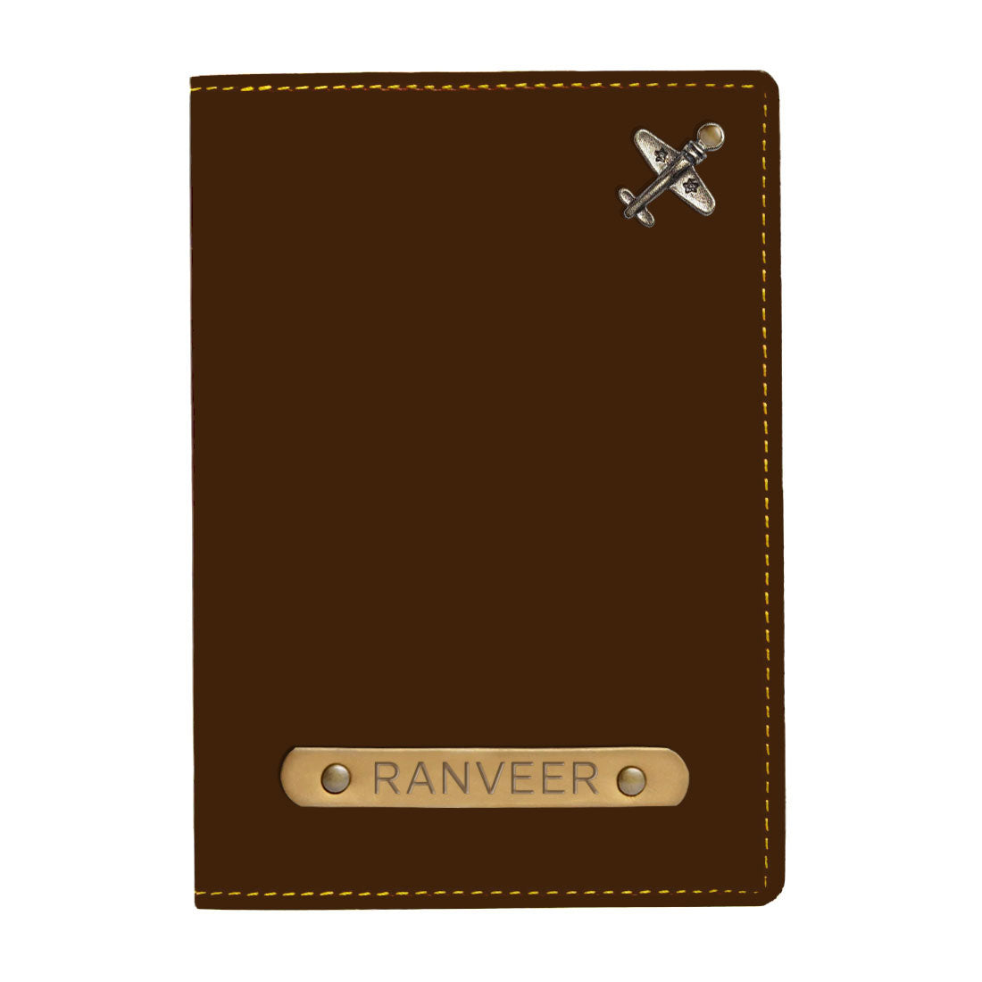 Personalized Passport Holder with Name and Charms - Airplane