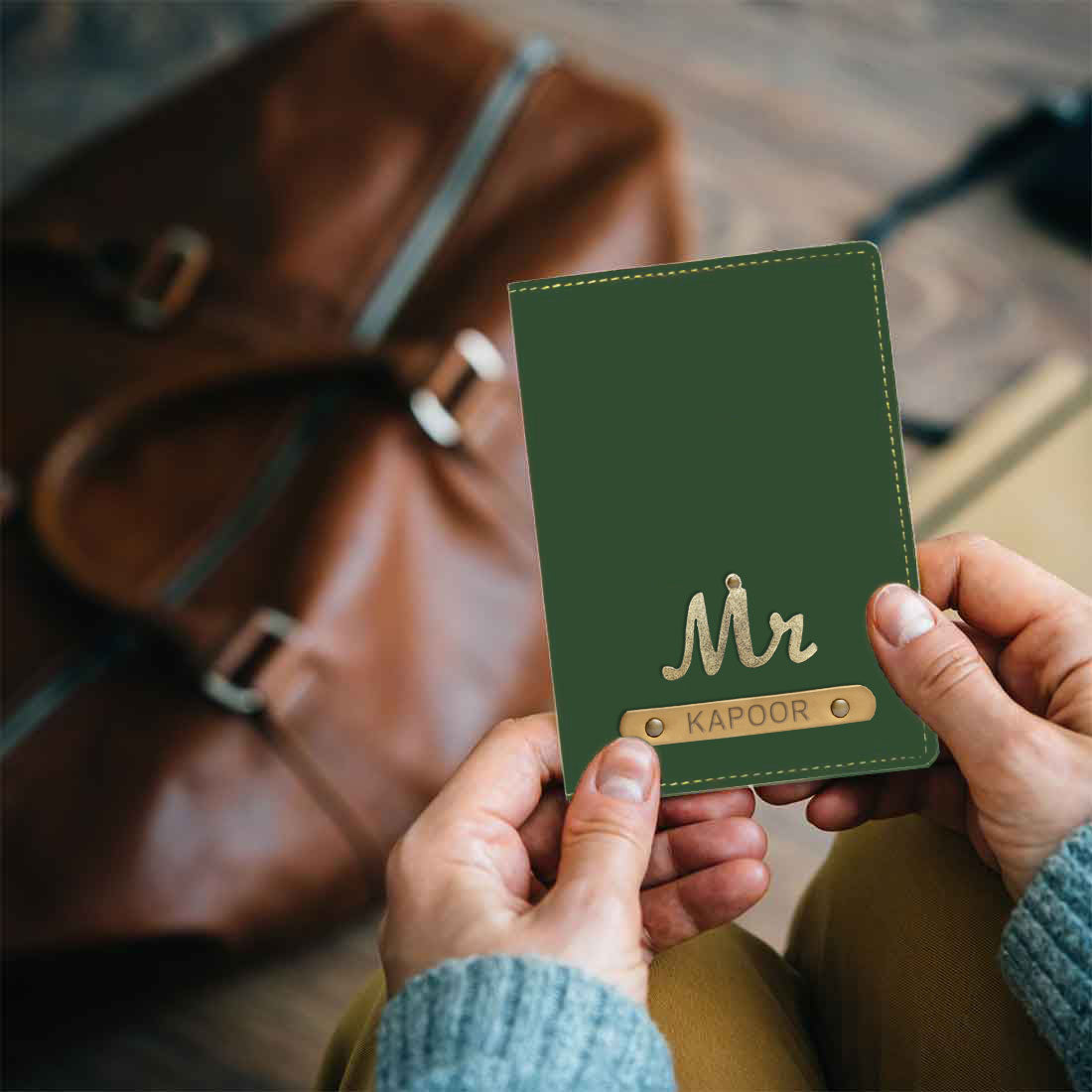 Personalized Name Mr & Mrs Passport Cover for Couples Travel Gifts with Charm