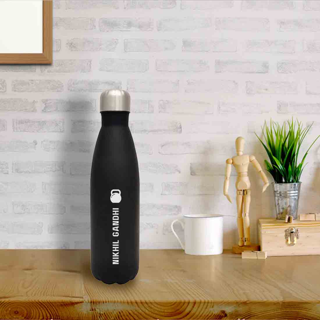 Customized Cola Shape Thermos Water Bottle Stainless Steel With Your Name - 500ml