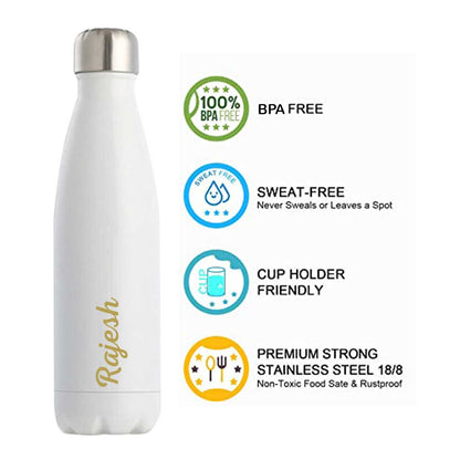 Personalized Water Bottle Insulated Stainless Steel Hot & Cold Cola Thermos - Add Name