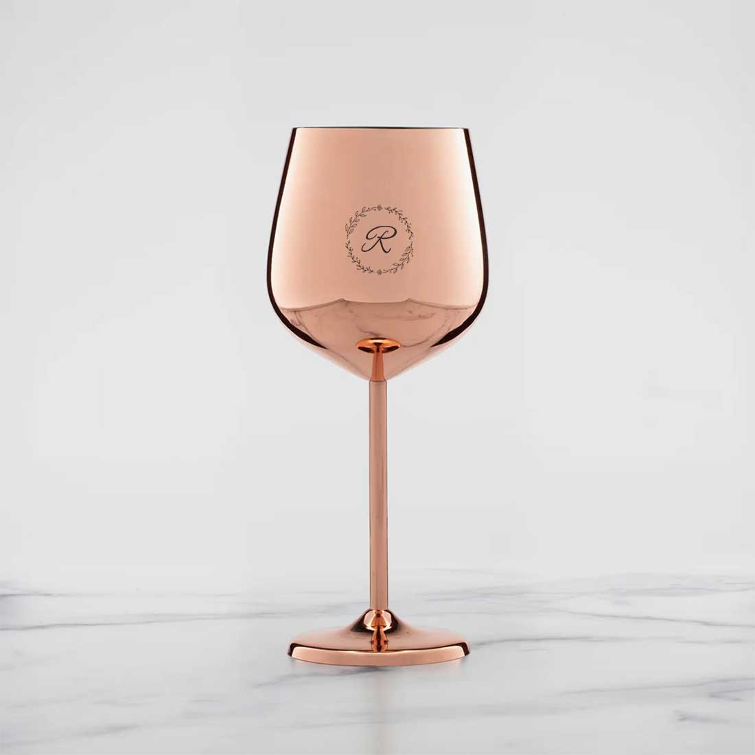 Custom Steel Wine Glasses Copper Finish Goblets