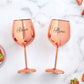 Nonbreakable Wine Glasses Copper Finish Stainless Steel Goblets with Name Engraved