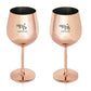 Mr and Mrs Wine Glasses Copper Finish Stainless Steel Goblets